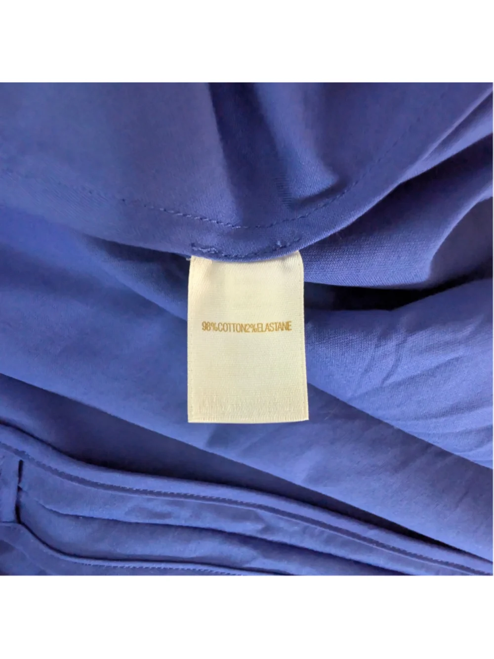 Kate Spade New York Cotton Colorblock Fit Flare Cream Blue Dress - 0 - See Note